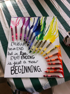 Finished rainbow crayon quote