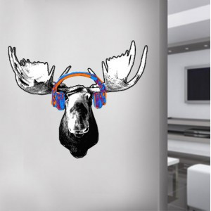 Moose Headphones Wall Decal