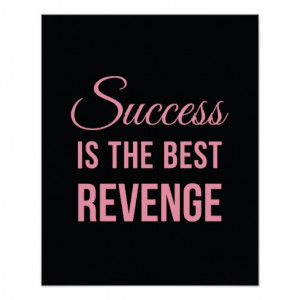 success_revenge_inspirational_quote_black_pink_poster ...