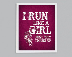 11x14 Run Like a Girl Quote - Cross Country Running Gift - Exercise ...
