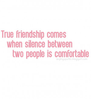 True friendship comes when silence between