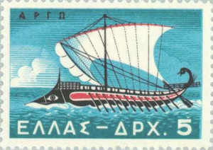 Jason's ship the Argo depicted here in a Greek Merchant Marine stamp ...
