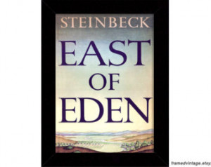 East of Eden Framed Print, John Ste inbeck Framed Art, Typography Art ...