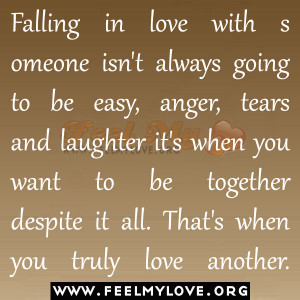 Falling in love with someone isn’t always going to be easy,anger ...