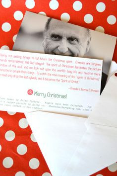 Neighbor gifts - a picture and quote from President Thomas S. Monson