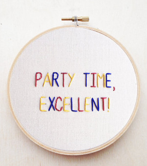 Wayne's World Party Time Excellent Embroidery 90s Movie Phrase SNL ...