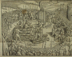 Latimer et Ridley, martyrs protestants, brûlés vifs