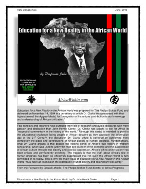 ... for a New Reality in the African World by Dr. John Henrik Clarke