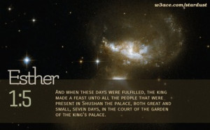 Bible Quote Esther 1:5 Inspirational Hubble Space Telescope Image