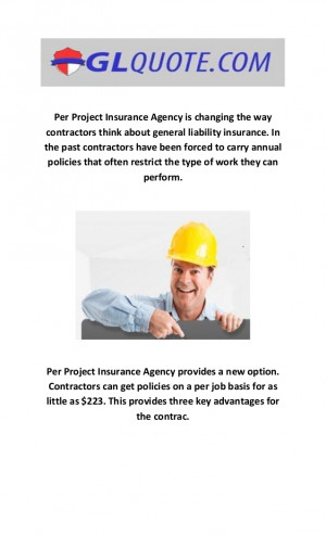 Per Project business general liability insurance