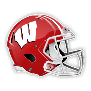 Wisconsin Badgers New Shape Helmet Vinyl Die-Cut Decal / Sticker ** 4 ...