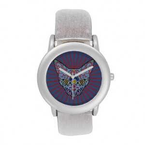 Day of the Dead Blue Cat Sugar Skull Wristwatch