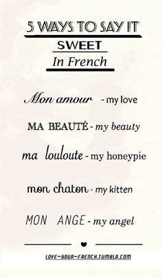 Five ways to say it ~ 'Sweet' in French. Saw a t-shirt in Denver I ...