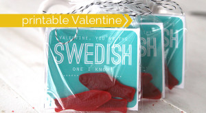 cute free printable Valentine's Day card with Swedish fish - easy ...