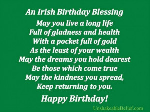 Irish, Birthday, Blessing, quotes, wishes, St Patricks, day, life ...
