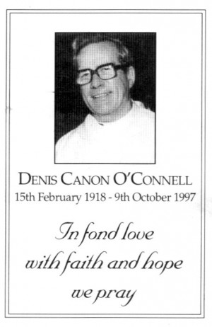 In Remembrance - Canon O'Connell's Prayer Card