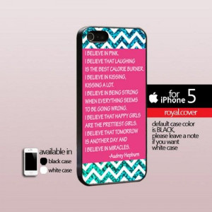 Audrey Hepburn Quote Chevron - Print Hard Cover For iPhone 5