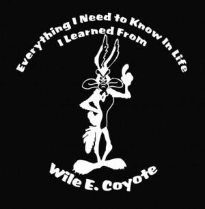 Wile E Coyote - Everything I Learned Die Cut Vinyl Decal Sticker