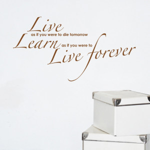 Live forever inspiring love Wall Sticker Quote