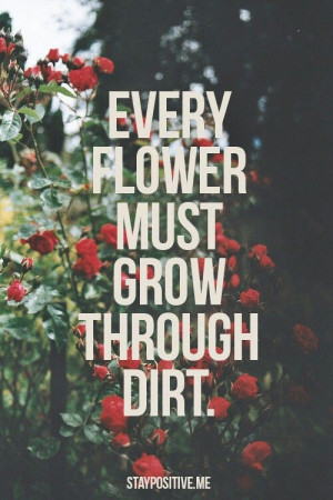 Every flower must grow through dirt ♥