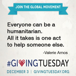 ... can be a humanitarian. #GivingTuesday #giving #quote - Valerie Amos