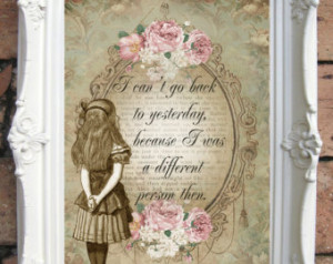 ALICE in WONDERLAND. Wall Art. Decor Print. Shabby Chic. Alice in ...