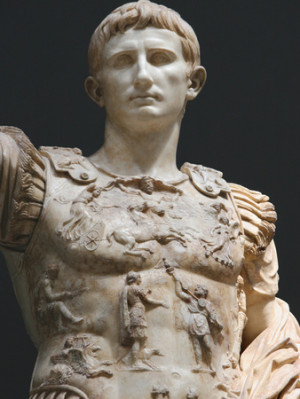 Augustus (61 Bc-14 Ad). First Roman Emperor, Marble Statue of Augustus ...