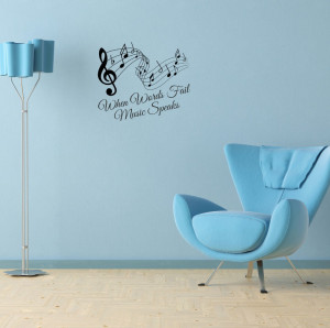 When Words Fail Music Speaks Quote and Music Notes Vinyl Wall Art ...