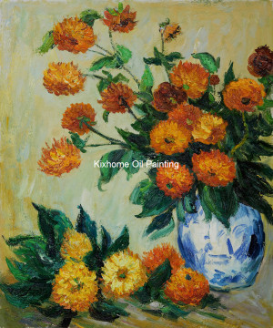 Dahlias-by-Monet-reproduction-oil-paintings-Famous-monet-wall-arts-for ...