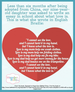 What is love? Written by a little girl who is visually impaired about ...