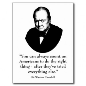 Winston Churchill and Funny Quote Postcard