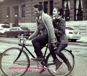 عکس دخترو پسر عاشق سوار بر دچرخه(گالری ...