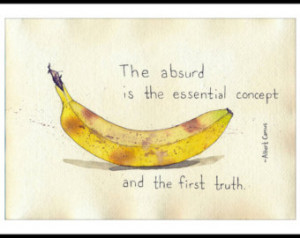 Philosophy of Fruit #5: Existential ism watercolor painting banana ...