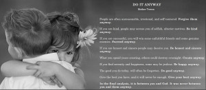 Do it Anyway by Mother Teresa - truly inspirational, Mother Teresa, Do ...