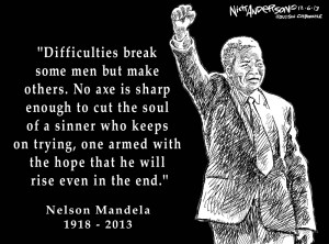 Difficulties break some men but make others. No axe is sharp ...