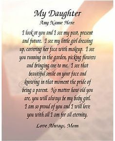 Birthday Poems to My Daughter | Details about MY DAUGHTER PERSONALIZED ...