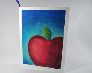 apple art reusable greetin g card: Eco-friendly back to school teacher ...