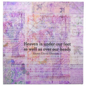 Inspirational Henry David Thoreau quote HEAVEN Cloth Napkin