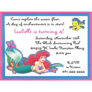 Little Mermaid Birthday Invitation-Little Mermaid, Ariel