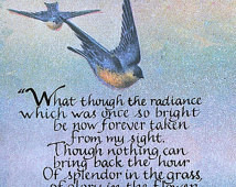 Memorial Verse, Sympathy, Funeral, Bereavement, Splendor in the Grass ...