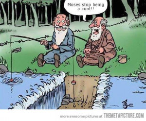 funny Moses fishing water