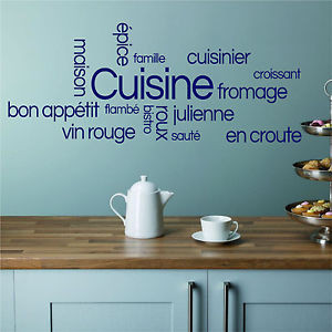 Kitchen-Cooking-French-Words-Dining-Food-Wall-Quote-Vinyl-Art-Sticker ...
