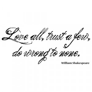 Love All Shakespeare Wall Sticker Quote