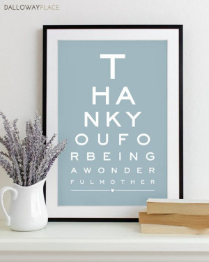 Mothers Day Gift For Mom Art Print Eye Chart - quote art typography ...