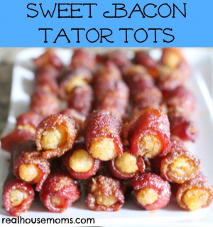 Sweet Bacon Tator Tots | Real Housemoms | Delicious bacon appetizer