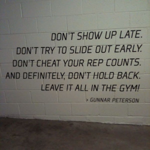 ... garage at celeb trainer Gunnar Peterson's gym. LOVE LOVE LOVE THIS