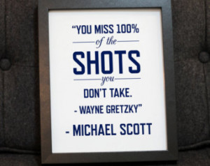 Michael Scott Quote - Wayne Gretzky Quote - Digital Print 8x10 Wall ...