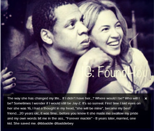 Jayz Shows Beyonce Love on Instagram - She Saved Me