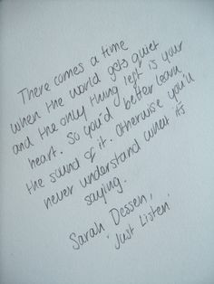 Sarah Dessen, 'Just Listen'