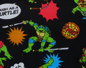 Teenage Mutant Ninja Turtles Fabric / Pizza / Quotes ...